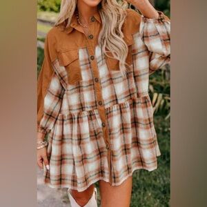 Plaid Button-Up Women's Jacket